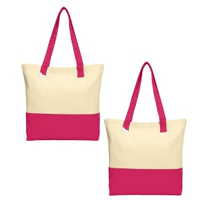 Port Authority Set of 2 Colorblock Cotton Totes with Zippered Pocket - 1 of 4