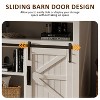 TV Stand for 65+ Inch TV, 33" Tall Farmhouse Entertainment Center with Sliding Barn Door, Wood TV Consoles for Living Room - 4 of 4