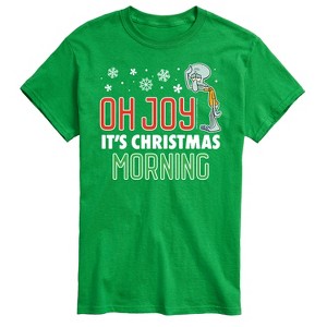 Men's - SpongeBob SquarePants - Oh Joy It's Christmas Morning Squidward Short Sleeve Graphic T-Shirt - 1 of 4