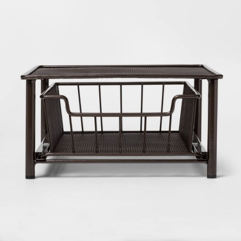 Stackable Slide Out Drawer Organizer Small Bronze Threshold