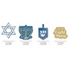 Big Dot of Happiness Happy Hanukkah Paper Straw Decor - Hanukkah Party Striped Decorative Straws - Set of 24 - 2 of 4