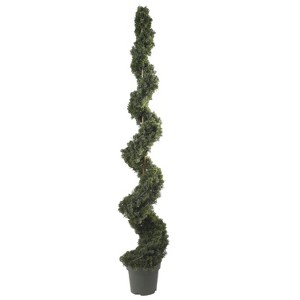 Spiral Silk Tree 6ft - Indoor Outdoor Decorative Accent Tree - Rococo Romance Design - 1 of 2