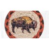 Earth Rugs Buffalo Coaster – 5"x5" Braided Natural Fiber Drink Mat with Western Buffalo Print for Rustic Lodge Decor - 3 of 3