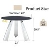 Sapphtopaz 42" Round Dining Table with Marble Top Stainless Steel Leg Kitchen Table for Dining Room, Small Spaces - 4 of 4