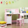 Pink Toddler Desk and Chair Set, Kids Writing Desk Study Table for Children - 2 of 4
