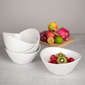 42oz Porcelain Bowls Set of 4, 8 Inch Serving Dishes, Large Oval Cereal Bowl, Ceramic Dessert Bowls for Salad Cereal Snack Soup Pasta Ramen - 1 of 4