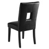Simple Relax Set of 2 Faux Leather Upholstered Dining Chairs with Cutout Back Design - 3 of 4