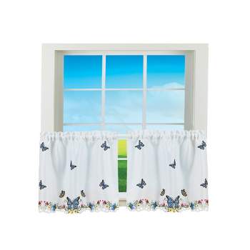 Collections Etc Embroidered Butterfly Curtains