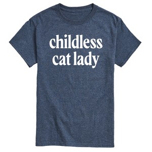 Men's - Instant Message - Childless Cat Lady White Short Sleeve Graphic T-Shirt - 1 of 4