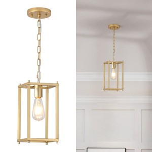 POWLIG Modern 1-Light Chandelier Pendant, Semi-Flush Mount Ceiling Light for Kitchen Island or Dining Room, 6.3 Inch Contemporary Design - 1 of 4