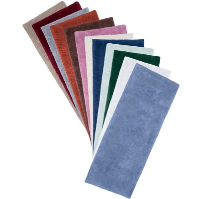 Hastings Home White 100% Cotton Long Bath Mat 60" x 24"