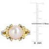 EVERLY JEWELRY |Yellow Plated Sterling Silver 0.54 CT TGW White Topaz And 10 - 10.5 MM White Freshwater Cultured Pearl Fashion Ring - 4 of 4