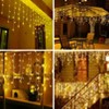Itopfox 13FT 96 LED Connectable Icicle Lights 8 Modes Warm White Curtain String Lights for Indoor Outdoor Christmas Party Decor 1 Pack - 3 of 4
