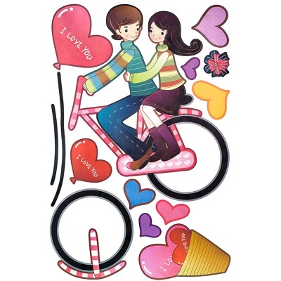Slickblue Love Biking Vinyl Wall Decals – Decorative Stickers for Easy Home Decor, 2 Size Options