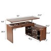 Homy Casa Lift Top Coffee Table with Hidden Storage and Side Shelves for Living Room or Small Apartment, Walnut - 3 of 4