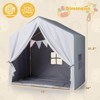 Costway Kid's Play Tent Toddler Playhouse Castle Solid Wood Frame with Washable Mat Orange/Pink - 3 of 4