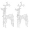 vidaXL Pre-lit Reindeer Christmas Decorations Set - 90 LED Lights, Weather-Proof Acrylic Material, Indoor-Outdoor Use, Warm White Glow - 3 of 4