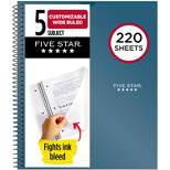 Five Star 220 Sheets 5 Subject Wide Ruled Customizable Notebook Feature Rich Teal
