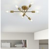 Dewdrop Industrial 6-Light Gold Chandelier, Contemporary Semi Flush Mount Ceiling Lamp for Home Lighting - 3 of 4