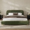 King Size Upholstered Platform Bed with Curve-Shaped Design Headboard - 2 of 4
