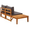 vidaXL Patio Bench with Table Dark Gray Cushions Solid Acacia Wood - 4 of 4
