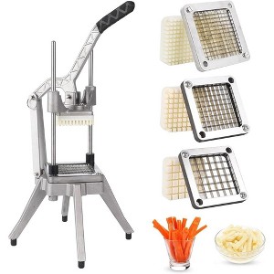 Commercial Vegetable Chopper Stainless Steel French Fry Cutter With 3 Type Blades - 1 of 4