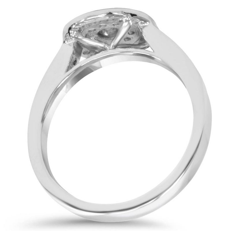 Pompeii3 1/2ct Double Halo Round Diamond Engagement Ring 10K White Gold, 3 of 5