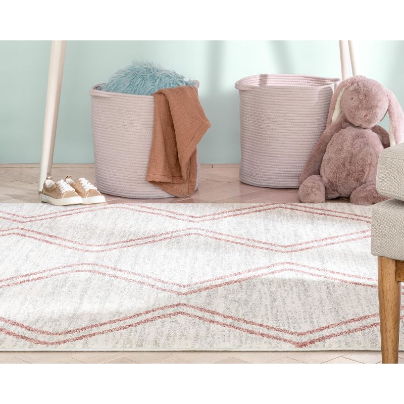 Well Woven Merri Geometric Stripes Stain-resistant Area Rug, 3 of 9
