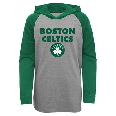 NBA Boston Celtics Men's T-Shirt Supreme Long Sleeve Pullover Tee Shirt,  Small, Gray