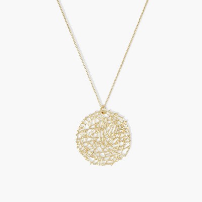 Sanctuary Project Statement Circle Weaved Pendant Necklace Gold