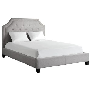 Inspire Q Parkside Button Tufted Bed - Smoke (Queen), Grey