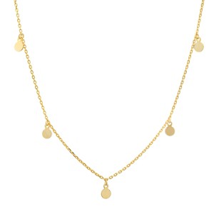 Sterling Silver Dangling Disc Charm Choker Necklace - 1 of 2