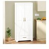 62 inch Steel Cabinet with One Drawer & 4 Adjustable Shelves For Home Living Room Dining Room Kitchen Storage, Elegant Metal Handle - 3 of 4