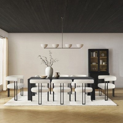 Set of 8 Modern Velvet Dining Chairs, Upholstered Armchairs with Metal Legs, Contemporary Accent Chairs for Dining Room & Kitchen-Maison Boucle
