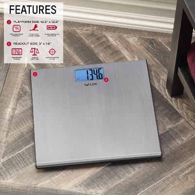 Digital Thin Stainless Steel Bathroom Scale - Taylor