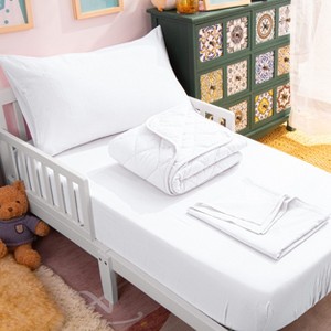 4 Piece Toddler Bedding Set, Soft Crib Bedding Set, Includes Quilted Comforter, Fitted Sheet, Flat Sheet and Pillowcase - NTBAY - 1 of 4