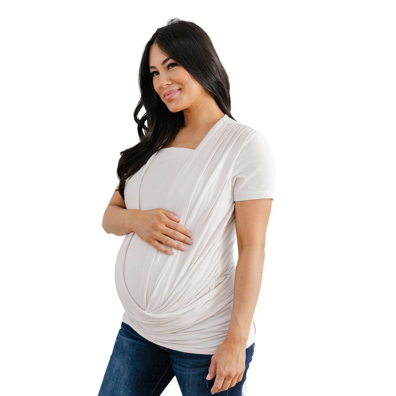Moby Bump &#38; Beyond T-Shirt Wrap Baby Carrier - Ivory - S, 1 of 16