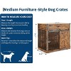 37.8" Wooden Dog Crate Furniture - Farmhouse Style w/Storage Drawer, Indoor Kennel Table for Small/Medium Dogs, Pet House End Side Table - 3 of 4