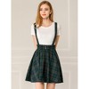 INSPIRE CHIC Women's Plaid Pleated Mini Tartan Overall Skater Suspender Skirt - 2 of 4