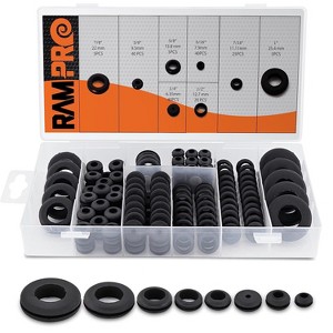 180pc 8 Sizes Rubber Grommet Kit - Includes Rubber Grommets for Wiring, Rubber Hole Plugs, (5/16", 3/8", 1/4", 1/2", 7/16", 5/8", 7/8", 1") - 1 of 4