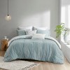 Gulches 3 Piece Cotton Jacquard Comforter Set, Aqua King/Cal King - Stylish Reversible Bedding for Fresh, Globally-Inspired Bedroom Decor - 2 of 4