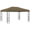 vidaXL Gazebo Outdoor Canopy Tent Patio Pavilion Wedding Party Tent Fabric - Taupe 118.1" x 157.5" - 2 of 4