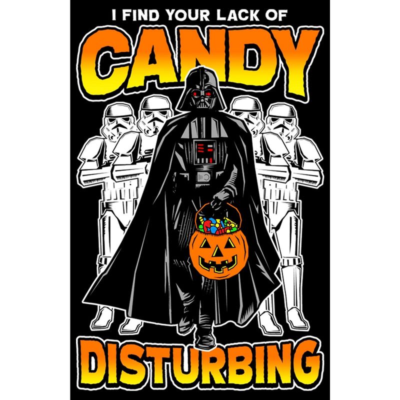 Boy's Star Wars Halloween Darth Vader and Stormtroopers I Find Your Lack of Candy Disturbing T-Shirt, 2 of 6