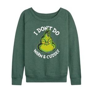Women's - Dr. Seuss -  Lightweight French Terry Wide Neck Long Sleeve Shirt - 1 of 4
