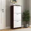 KWPZQEB Shoe Cabinet with Flip Drawers, Hidden Wood Shoe Cabinet, Freestanding Shoe Storage Cabinet for Entryway & Hallway - 3 of 4