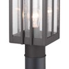 Progress Lighting Boxwood 1-Light Outdoor Post Lantern, Antique Bronze, Clear Seeded Glass Shade - 4 of 4