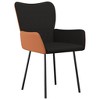 VidaXLDining Chairs 2 pcs Black Fabric and Faux Leather - 3 of 4