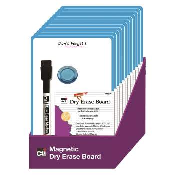 12pk 6.25" x 9" Magnetic Mini Dry Erase Boards Blue Frame - Charles Leonard