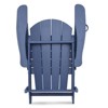 VisioGear Folding Adirondack Chair with Cup Holder, Patio Lawn Chair for Outside Deck Garden Backyard, Blue, 22"*25"*34" - 3 of 4