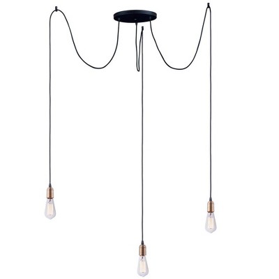 Maxim Lighting Early Electric 3 - Light Pendant in  Black/Antique Brass